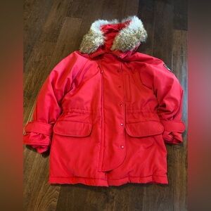 VTG POLO RALPH LAUREN Sz Small Mens Ski Patrol Jacket Coat Red